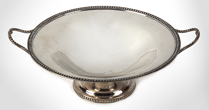 Silver Cake Basket by William Ladd, New York City MARK OF WILLIAM F. LADD, entire view 2