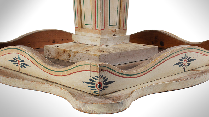 A Fine Country Classical Paint Decorated Center Table, Exquisite Design New England, Possibly Maine, detail view 1