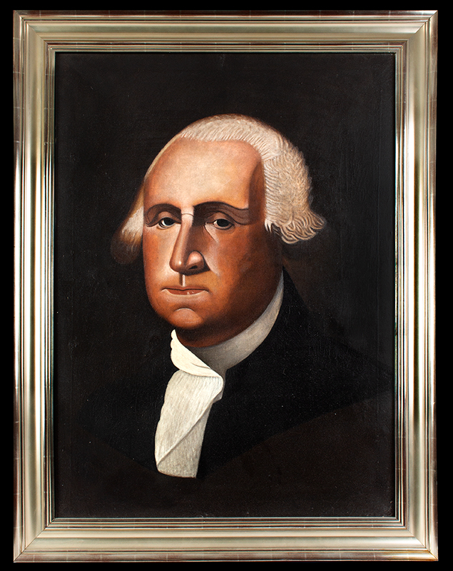 Folk Painting of George Washington by Michigan Barber Cyrus T. Fuery Exhibited at the Abby Aldrich Rockefeller Folk Art Museum, Colonial Williamsburg, 1976, entire view