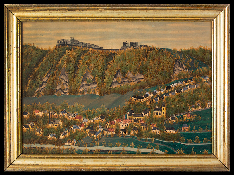 Mixed Media, Forts, Townscape, Riparian View, 19th C., entire view