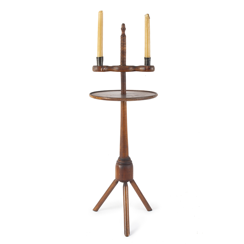 Candlestand, Adjustable Height, Double Socket Arm, Dished Table, Image 1