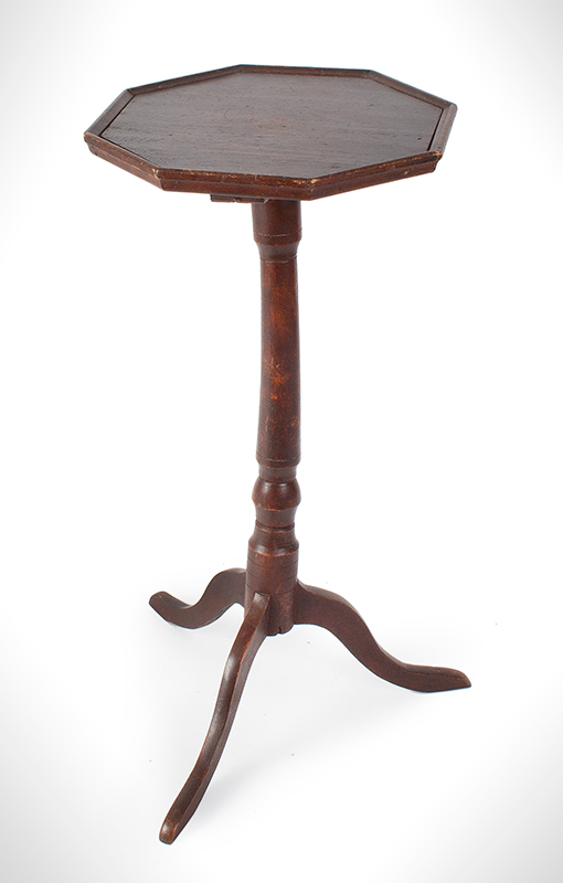 Early Country Queen Anne Candlestand, Historic Surface, Diminutive New England, entire view 1