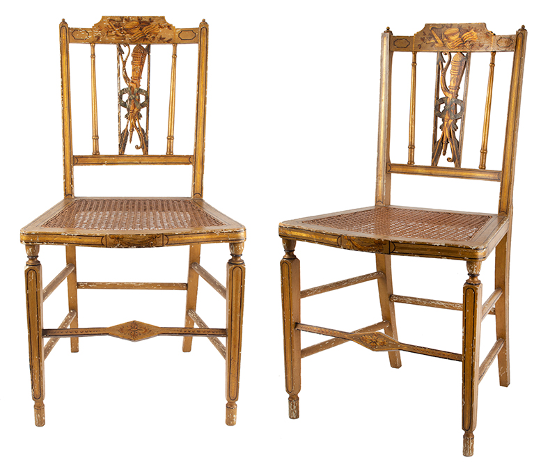 Side Chairs, Pair of Hepplewhite Paint Decorated Fancy Chairs Probably Portsmouth, New Hampshire, entire view