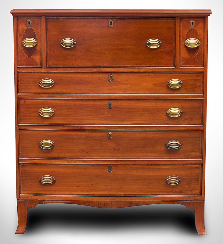 Half Sideboard with Butler’s Desk Drawer, Probably Vermont In the Circle of Caleb Knowlton, Brandon, VT, entire view