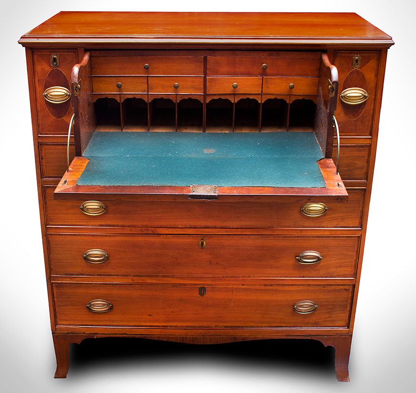 Half Sideboard with Butler’s Desk Drawer, Probably Vermont In the Circle of Caleb Knowlton, Brandon, VT, entire view 2
