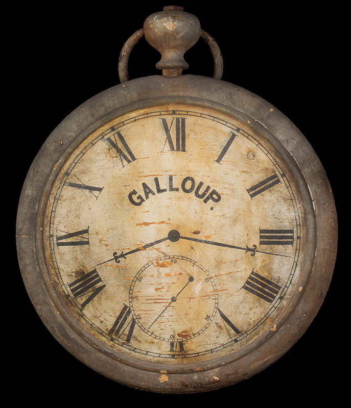 Trade Sign, Jewelers, Pocket Watch, Painted Wood, Image 1