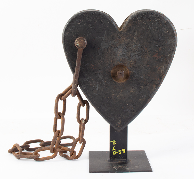 Cast Iron Heart, Swing Saw Counterweight, L. Houston Co., Montgomery, PA, entire view 5