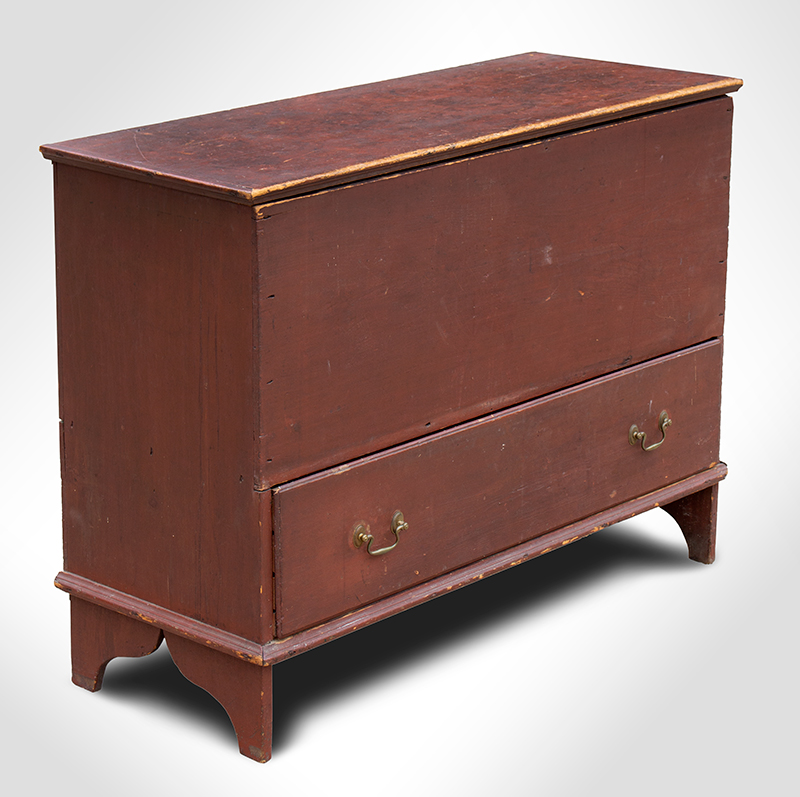 Blanket Chest, New England, Original Red Paint, Image 1