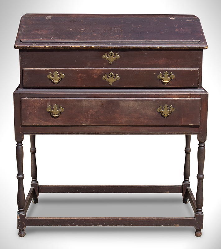 Clerk's Desk, Stand-Up, New England, Brown Paint, Original Brass Hardware, Image 1