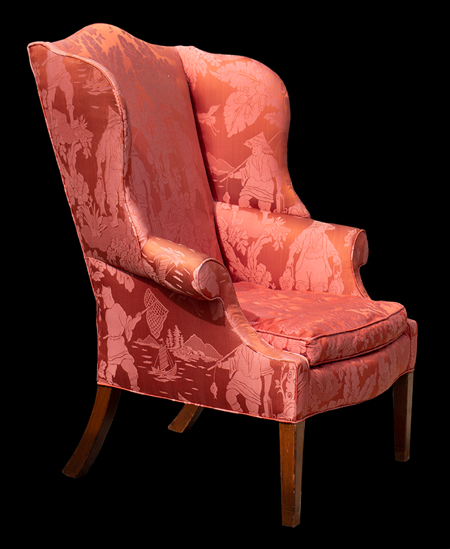 Wing Chair, Upholstered Easy Chair, New England, Federal Period, entire view 2