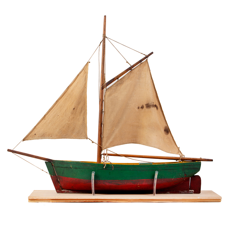 Vintage, Pond Model Sailboat, Great Original Paint, entire view 1