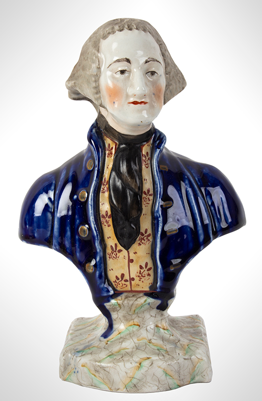 Staffordshire Pottery, Bust of George Washington, entire view 1