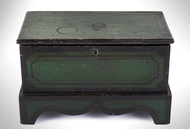 Paint Decorated Miniature Blanket Chest, Very Successful Form Probably Vermont, entire view 1
