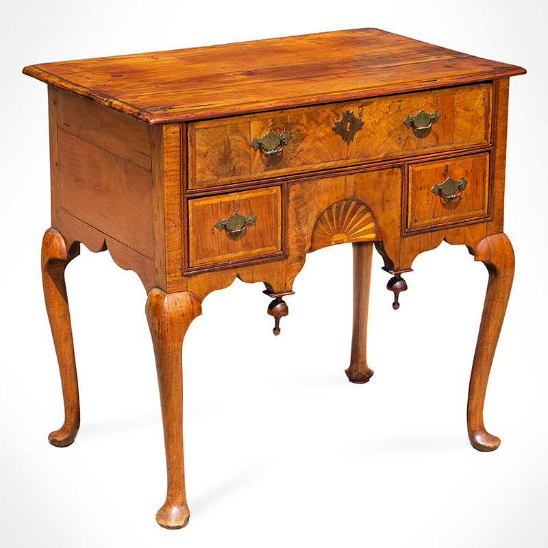 Queen Anne Lowboy, Dressing Table, Inlayed Fan, Image 1