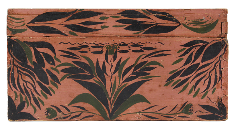 Nineteenth Century Writing Box, Paint Decorated Inked within the lid: Nathaniel M. Sargent / Lynn 1823, entire view 4