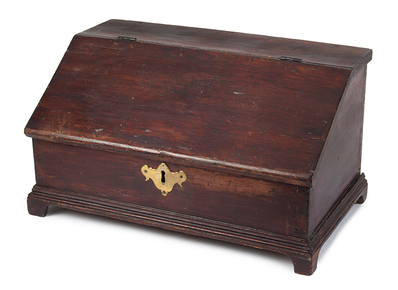 Eighteenth Century Tabletop Desk Box, Slant Lid, New York, entire view 2