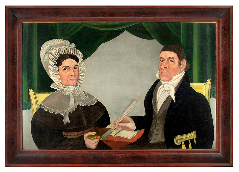 DOUBLE PORTRAIT OF JUDGE SAMUEL SHEPARD AND LUCY WRIGHT SHEPARD Attributed to William Henry Browne Panton, Vermont, Circa 1837, entire view