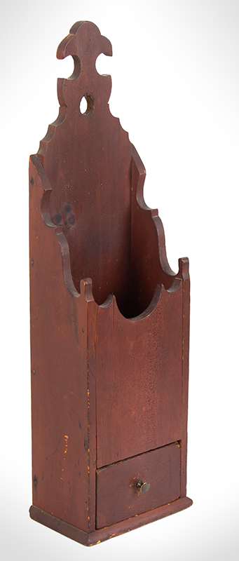 Pipe Box, Original Red Wash, Elaborate Profile
Purportedly found in Norwich, Connecticut, entire view