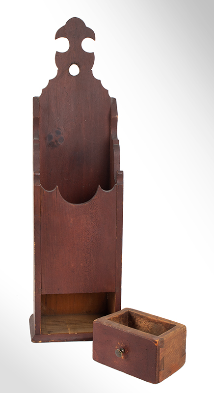 Pipe Box, Original Red Wash, Elaborate Profile
Purportedly found in Norwich, Connecticut, entire view 3