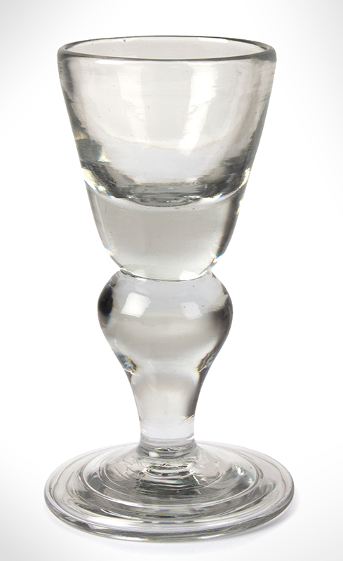 Wine Glass, Heavy Baluster Wine Drinking Goblet, Inverted Baluster Stem, entire view