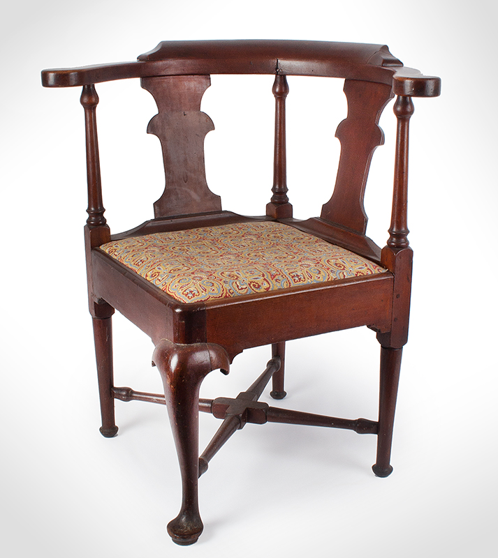 Queen Anne Corner Chair, Round About Chair, Connecticut, Image 1