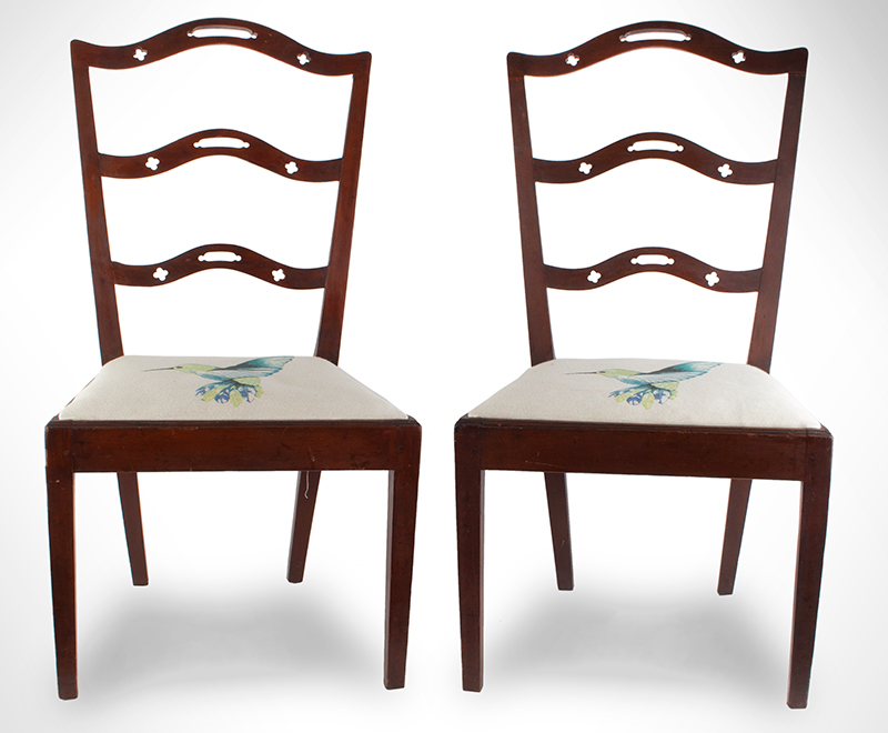 Pair, Hepplewhite Side Chairs, Original Condition, Norfolk, Litchfield County, CT, c. 1800, Image 1