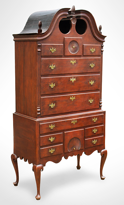 Highboy, Bonnet Top, Housatonic Valley, Connecticut, Probably Litchfield, entire view