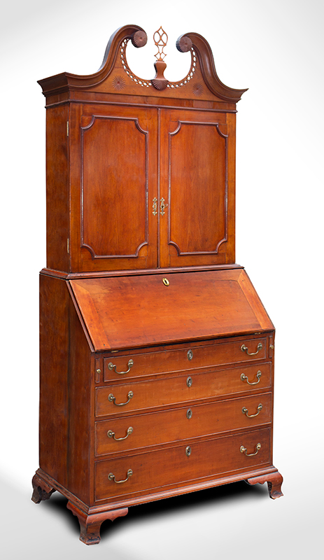 Secretary Desk, Bookcase, Attributed to Silas Rice (1770-1853) Wallingford or Middletown, Connecticut, entire view