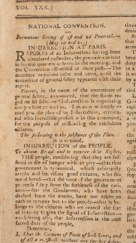 Americana, Newspaper, Connecticut Courant July 20, 1795, detail view 2