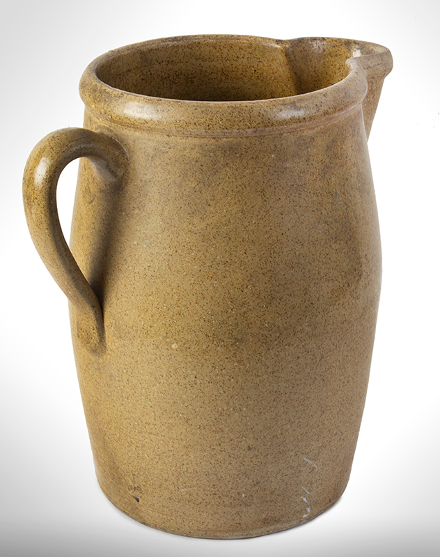 Stoneware Pitcher, Massive, Alkaline Glaze American, possibly North Carolina [Southern, but could be Ohio]?, entire view 5