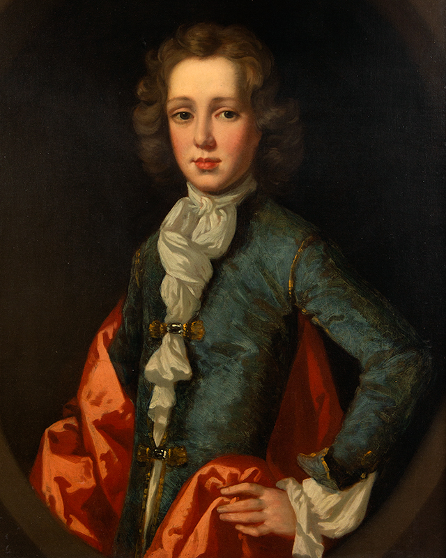 Eighteenth Century Portrait, Affluent Young Boy Wearing Fine Clothing French School, Anonymous, entire view sans frame