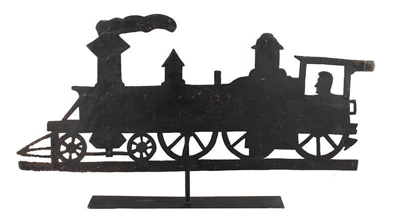 Weathervane, Locomotive with Engineer…Billowing Smoke, entire view
