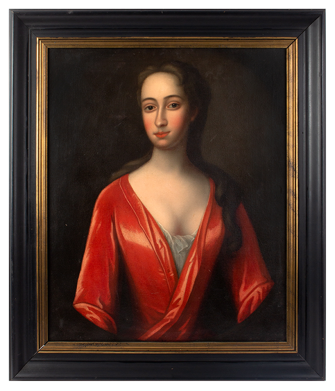 Eighteenth Century Portrait of a Beautiful Woman in Scarlet