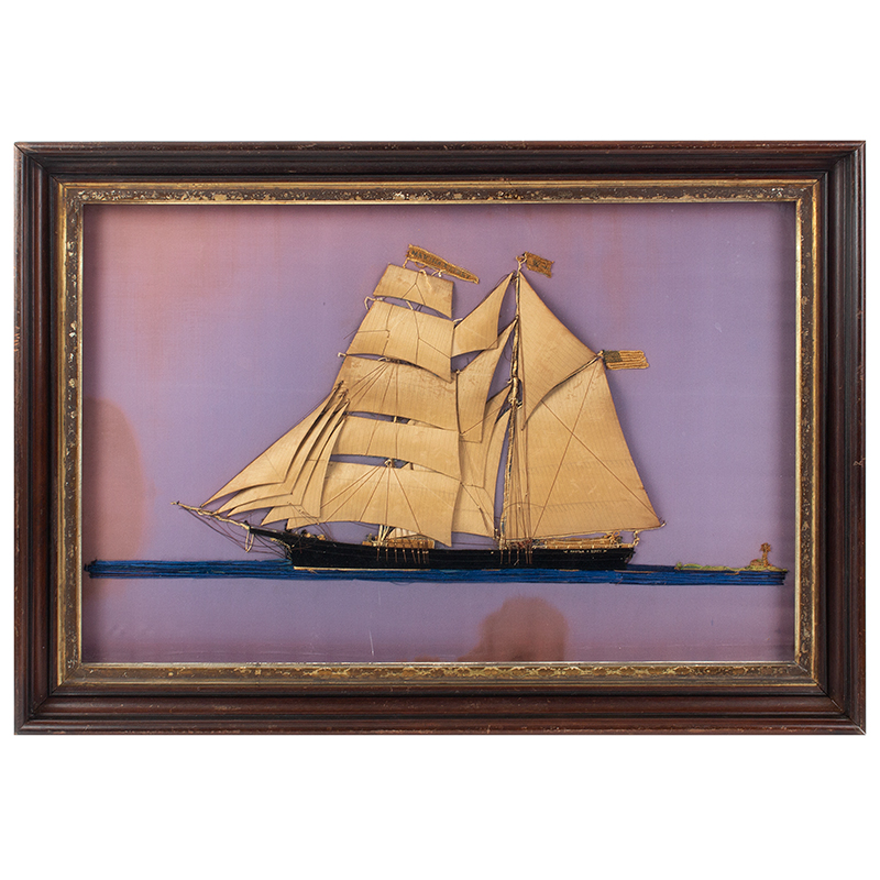 Silk on Fabric, Three-Dimensional Ship Portrait, the Martha E. Berry, Image 1
