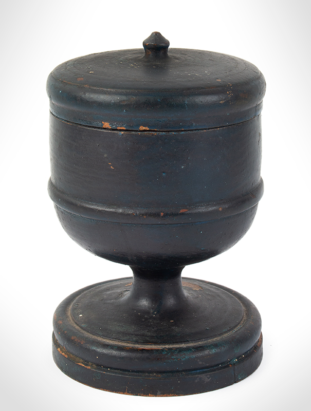Master Salt, Footed & Lidded Canister, Original Paint, entire view