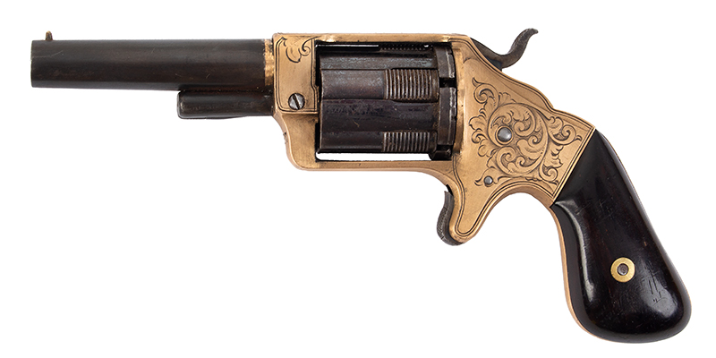 Pistol, Percussion, Brooklyn Arms Co. Slocum Front-Loading Pocket Revolver Serial number: 8857, left facing