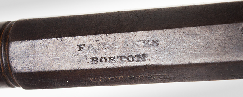 Pistol, Percussion, A. B. Fairbanks All-Metal Pistol, Single Shot Aaron Bliss Fairbanks (1805-1841) Born in Brimfield, worked in Boston, address view