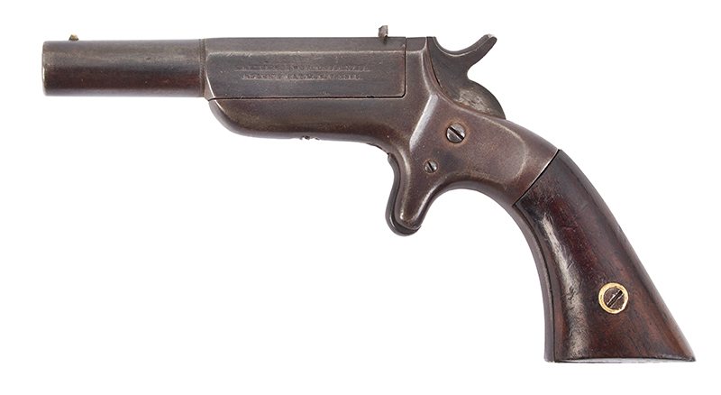 Pistol, Percussion, E. Allen & Co., Center Hammer Single Shot Pistol, .32-caliber Rimfire, left facing