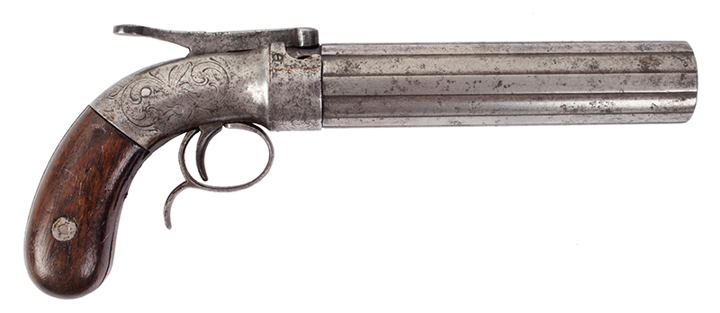 Pepperbox, Stocking & Co. Single Action, Worcester, Massachusetts, right facing