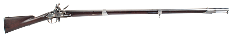Musket, U.S. Model 1808 Contract, Dated 1814, Asa Waters, Millbury, Mass Barrel Marked: MS / PM / U.S. 1814; Stock Marked: MS [l. flat] & Inspector’s Mark, right facing