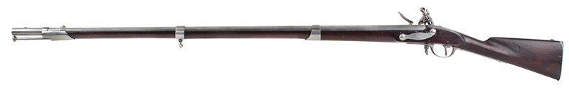Musket, U.S. Model 1808 Contract, Dated 1814, Asa Waters, Millbury, Mass Barrel Marked: MS / PM / U.S. 1814; Stock Marked: MS [l. flat] & Inspector’s Mark, left facing