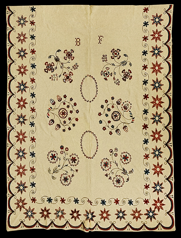 Embroidered Wool Blanket, entire view