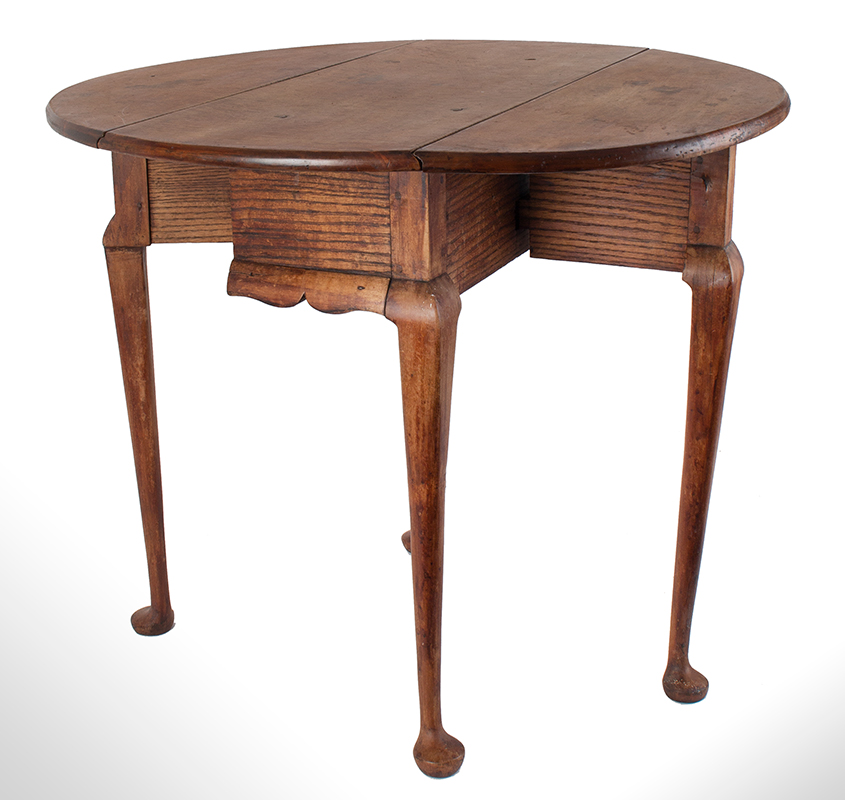 Queen Anne Drop Leaf Table, Rhode Island, or Southeastern Massachusetts Rare Small Size, entire view 1