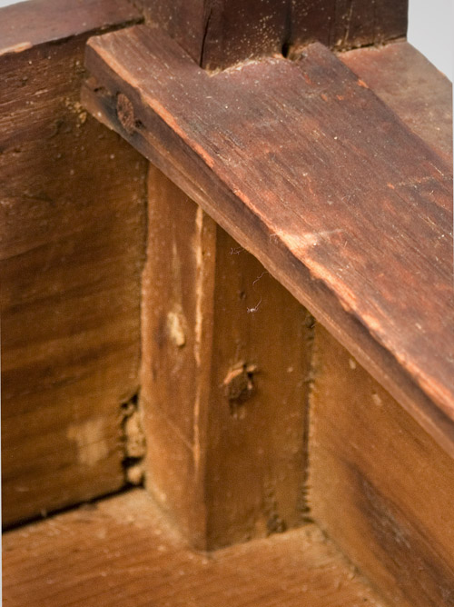 Tavern Table, Original…Red Paint, A Good new England Table, detail view 2