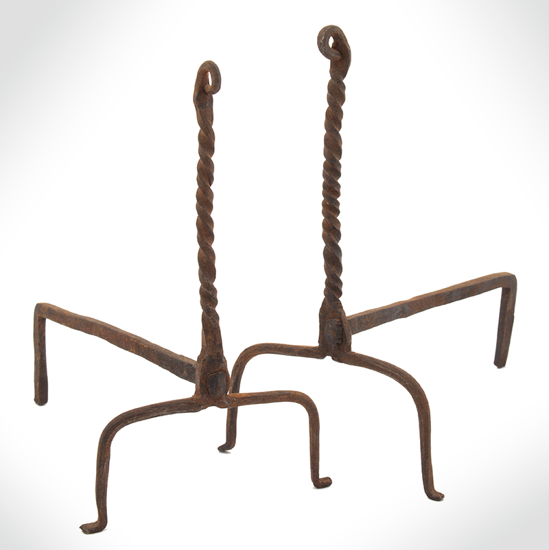 Creepers, Small Ring Top & Twisted Andirons to Be Placed Between Large Andirons, Image 1