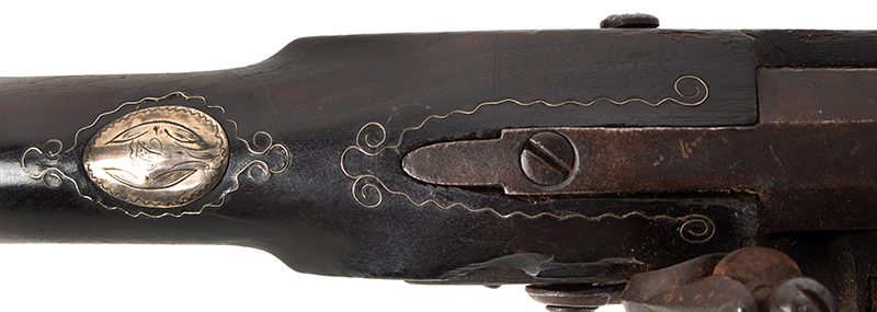 New England Flintlock Musket, KY Style, William Allen, Sutton, Massachusetts Worcester County, tang
