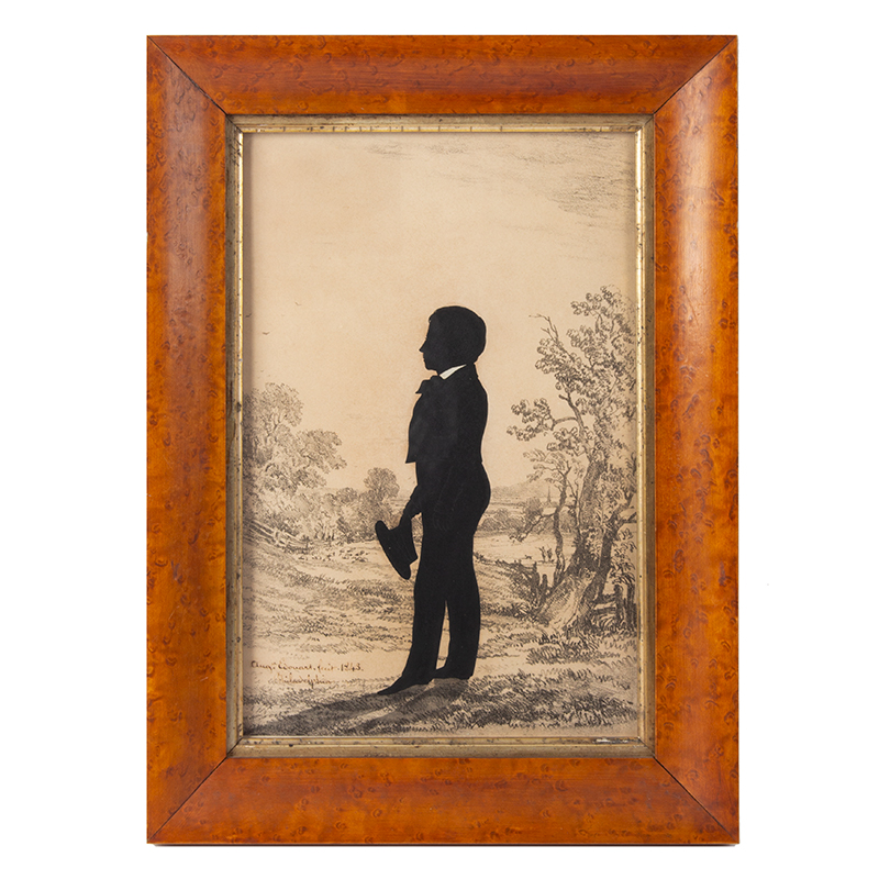 Silhouette, Augustin Edouart, Full Length Profile, Signed and Dated, Philadelphia, Image 1