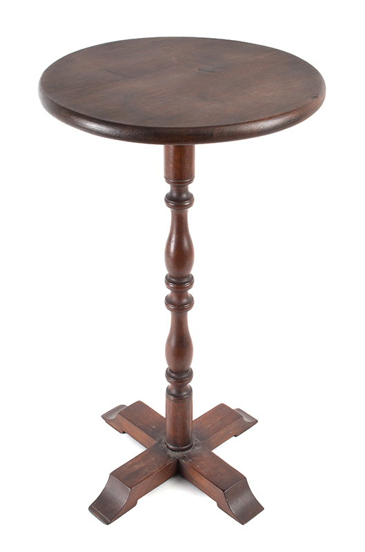 Pennsylvania Candlestand, Crossed Shoe Feet, X-Form Base Lighting Stand, entire view 2