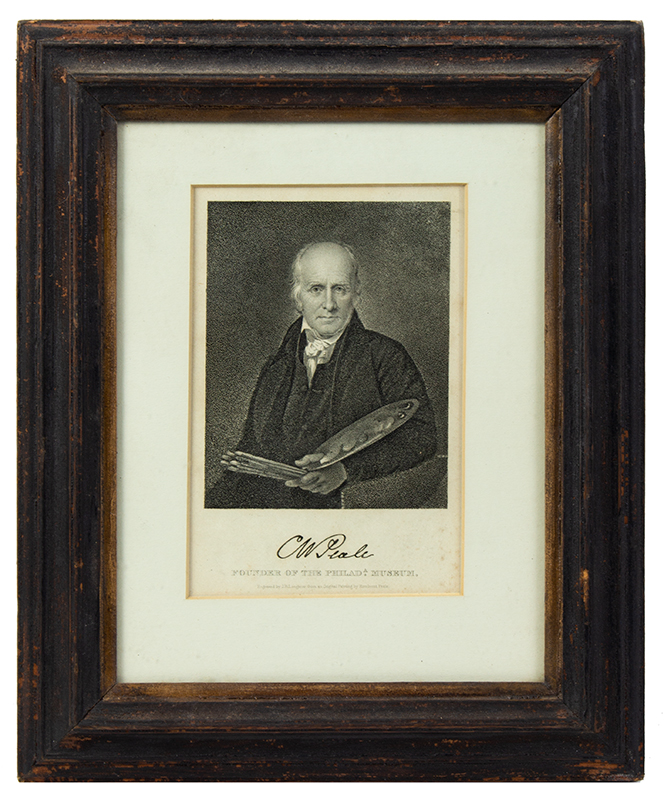 Engraving, CW Peale, FOUNDER OF THE PHILADA. MUSEUM Engraved by J.B. Longacre From an Original Painting by Rembrandt Peale, entire view