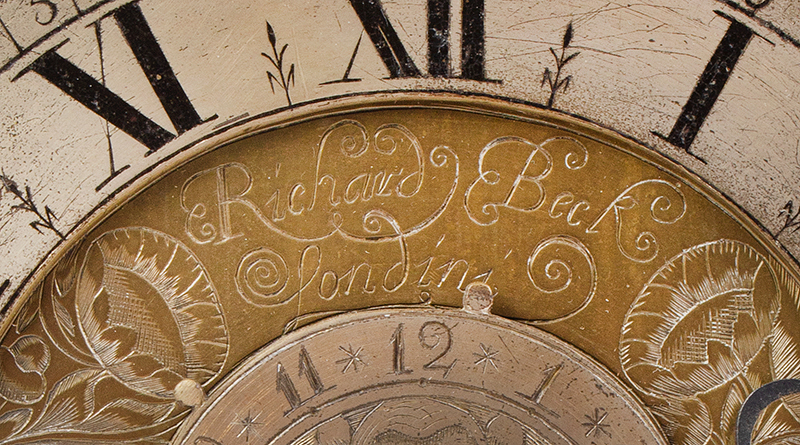 Exceptionally Rare Quarter Striking Lantern Clock Made By Richard Beck London, detail view 2